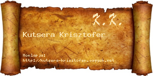 Kutsera Krisztofer névjegykártya