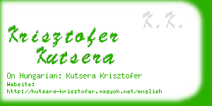 krisztofer kutsera business card